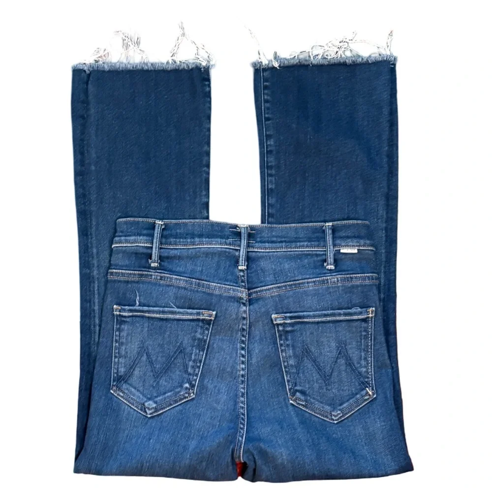 MOTHER The Hustler Ankle Fray in Home Movies Medium Blue Wash Size 27